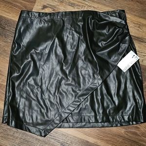 Nine West Faux Leather Wrap Skirt
